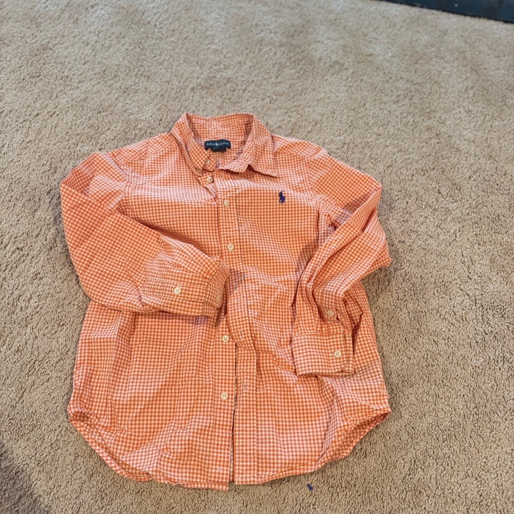 Ralph Lauren Orange Plaid Casual Shirt